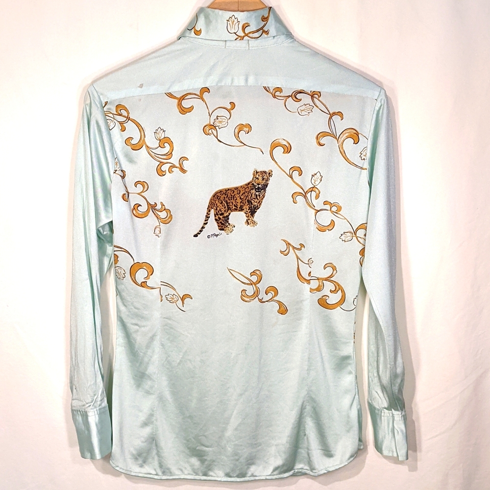 Vintage 1970's disco shirt sporting a Jaguar on the front and back - Picture 2 of 6